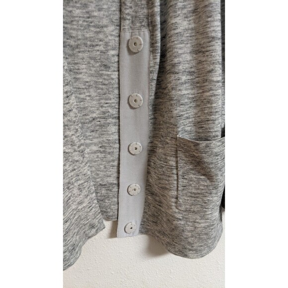 Wmn's Cabi # 5286 Marble Cardigan Heather Gray Snap-Front Cotton Blend Sweater S - Picture 6 of 10